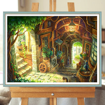 Stairway In Anime - Full Round Drill Diamond Painting 40*30CM