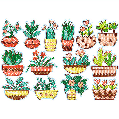 2pcs Dot Drill Sticker Cartoon Pattern DIY Art Craft for Kids Adult Gift Rewards