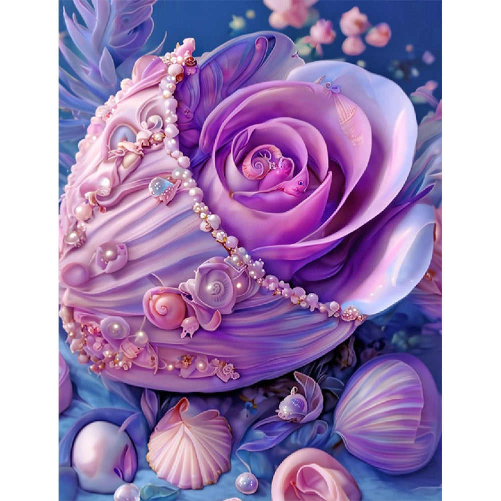 Purple Shell - Full Round Drill Diamond Painting 30*40CM