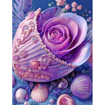 Purple Shell - Full Round Drill Diamond Painting 30*40CM