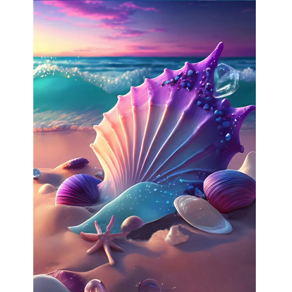 Beach Sea Shells - Full Round Drill Diamond Painting 40*50CM