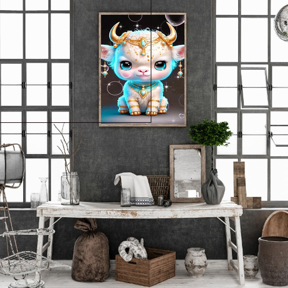 12 Zodiac Ox - Full Round Drill Diamond Painting 30*40CM