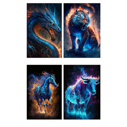 Magic Version Of The Zodiac Animal - Full Round Drill Diamond Painting 30*40CM