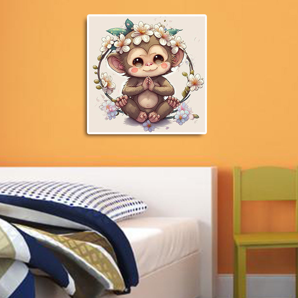 Little Monkey - Full Round Drill Diamond Painting 30*30CM
