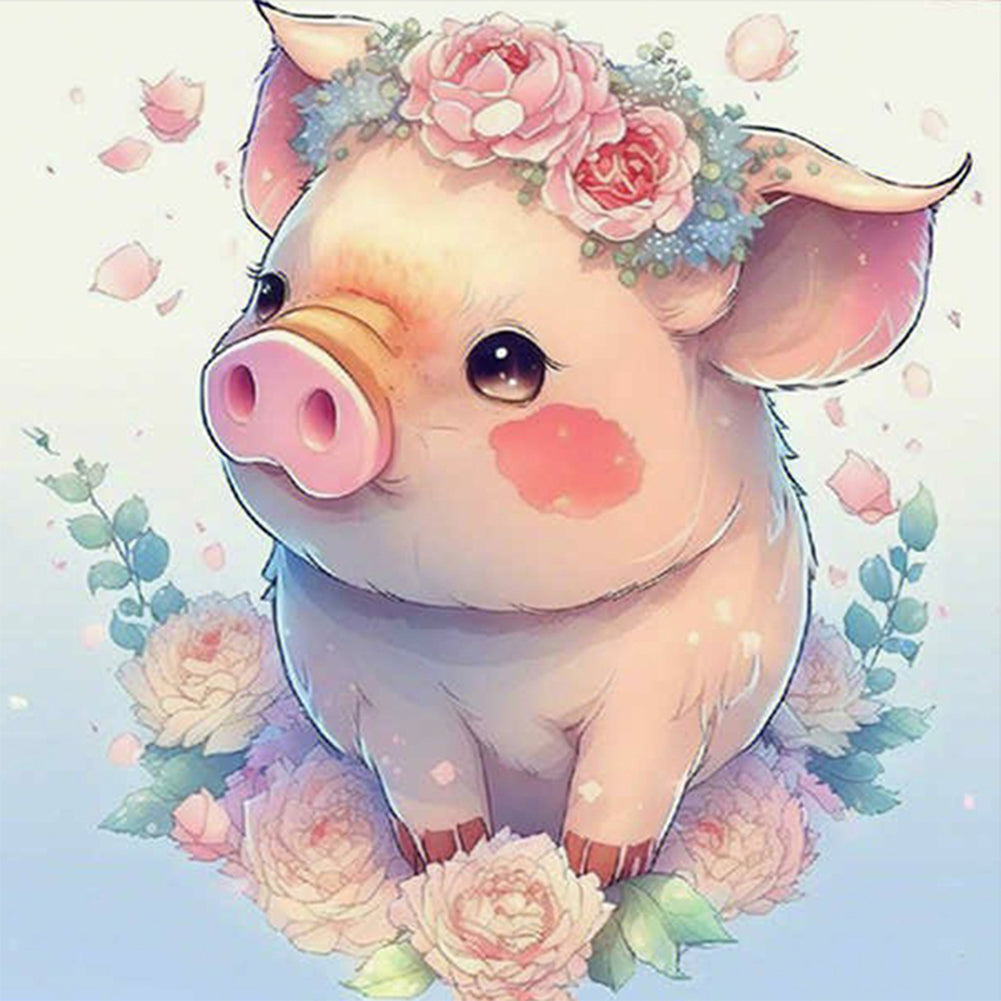 Piggy - Full Round Drill Diamond Painting 30*30CM