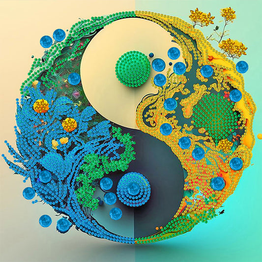 Yin Yang Landscape - Special Shaped Drill Diamond Painting 30*30CM