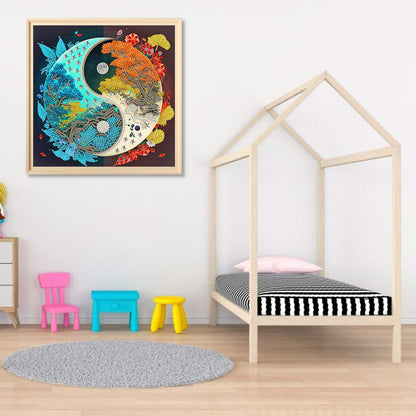 Yin Yang Landscape - Special Shaped Drill Diamond Painting 30*30CM
