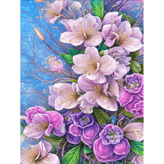 Pink Purple Bouquet - Full Round Drill Diamond Painting 30*40CM