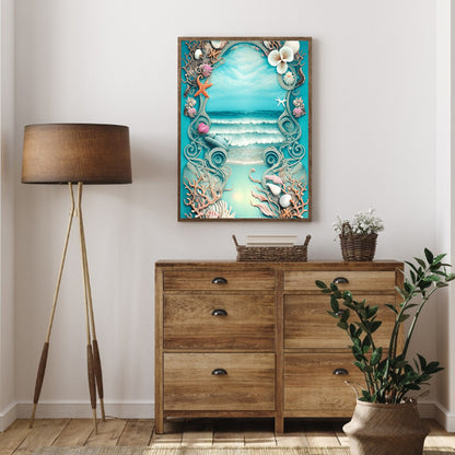 Beach Starfish - Full Round Drill Diamond Painting 30*40CM