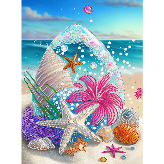Dreamy Seaside Beach Shells - Special Shaped Drill Diamond Painting 30*40CM