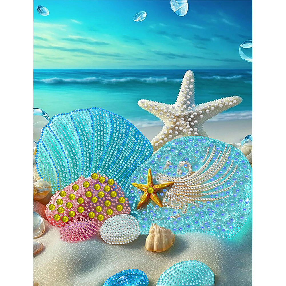 Dreamy Seaside Beach Shells - Special Shaped Drill Diamond Painting 30*40CM