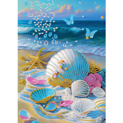 Dreamy Seaside Beach Shells - Special Shaped Drill Diamond Painting30*40CM