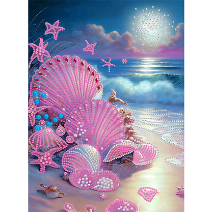 Dreamy Seaside Beach Shells - Special Shaped Drill Diamond Painting 30*40CM