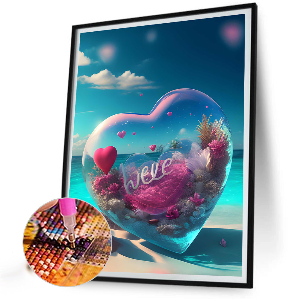 Beach Love - Full Round Drill Diamond Painting 30*40CM