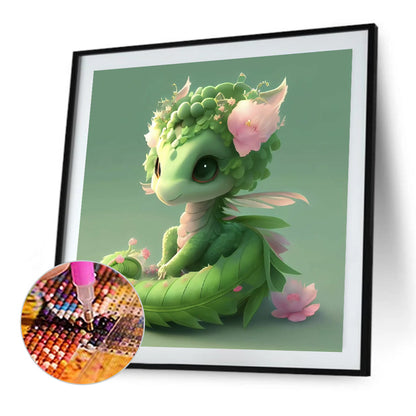 Gorgeous Green Dragon - Full Round Drill Diamond Painting 30*30CM