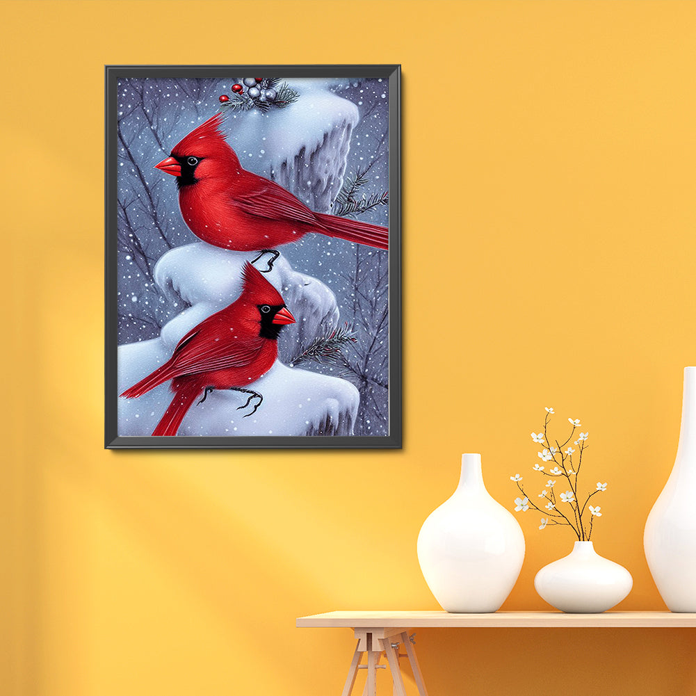 Cardinal Bird - Full Square Drill Diamond Painting 30*40CM