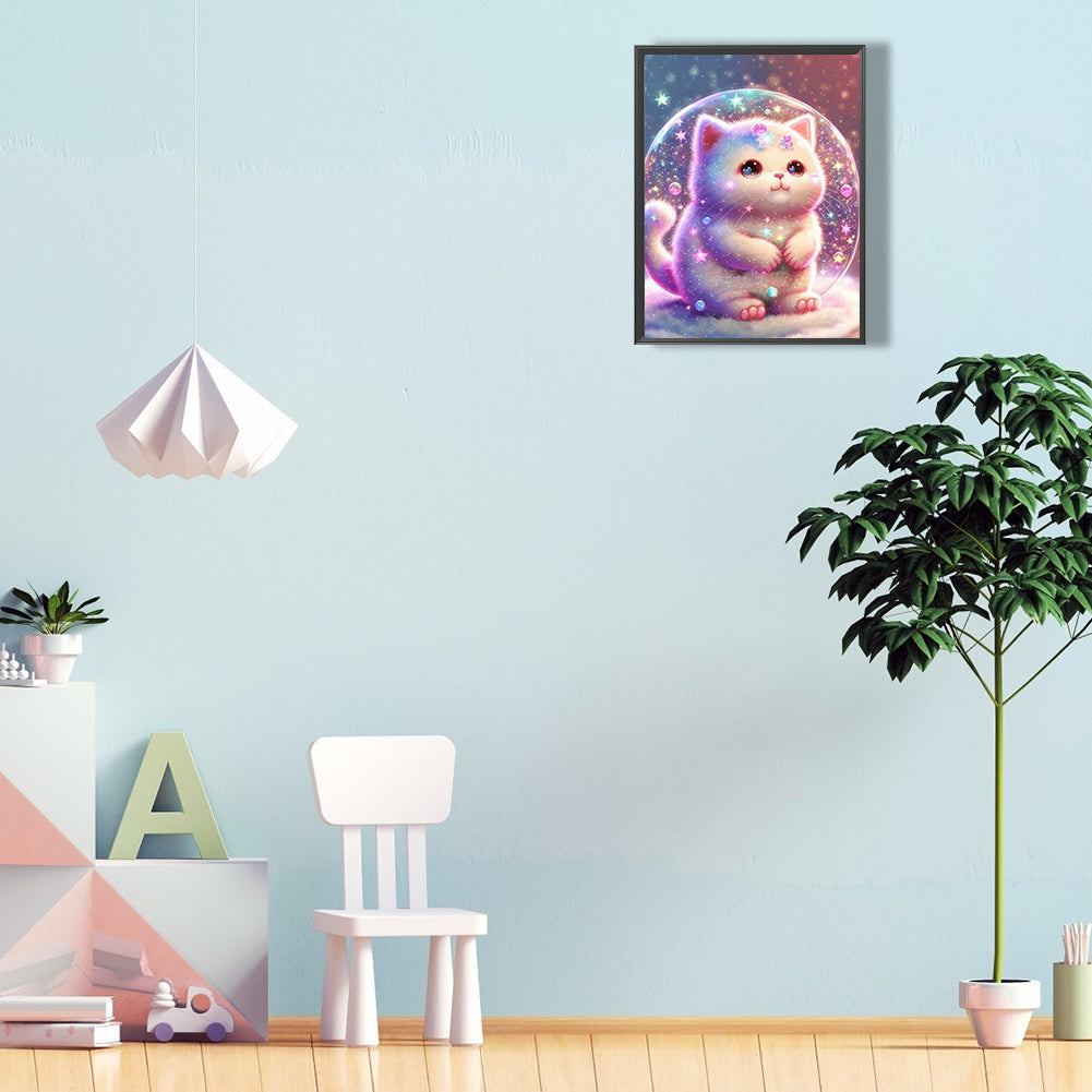 Fantasy Cartoon Kitten - Full Round Drill Diamond Painting 30*40CM