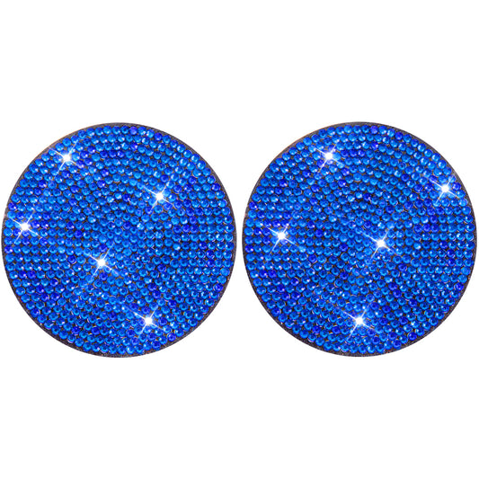 2pcs Anti Slip Coasters Acrylic DIY Car Coaster Solid Color for Table Home Decor(Blue)
