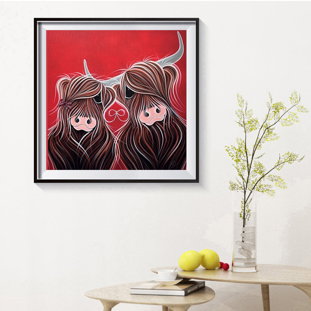 Kiss Yak - Full Round Drill Diamond Painting 30*30CM