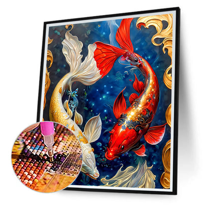 Pisces Koi - Full Round Drill Diamond Painting 30*40CM