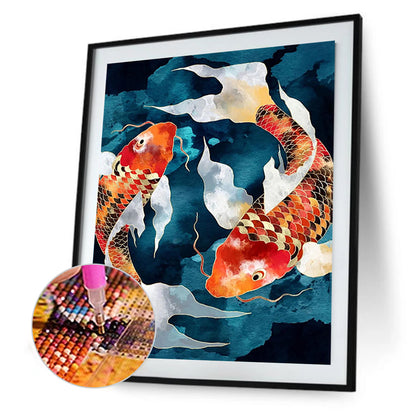Double Koi - Full Round Drill Diamond Painting 30*40CM