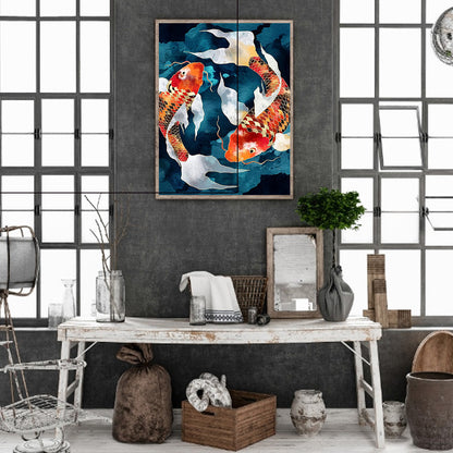 Double Koi - Full Round Drill Diamond Painting 30*40CM