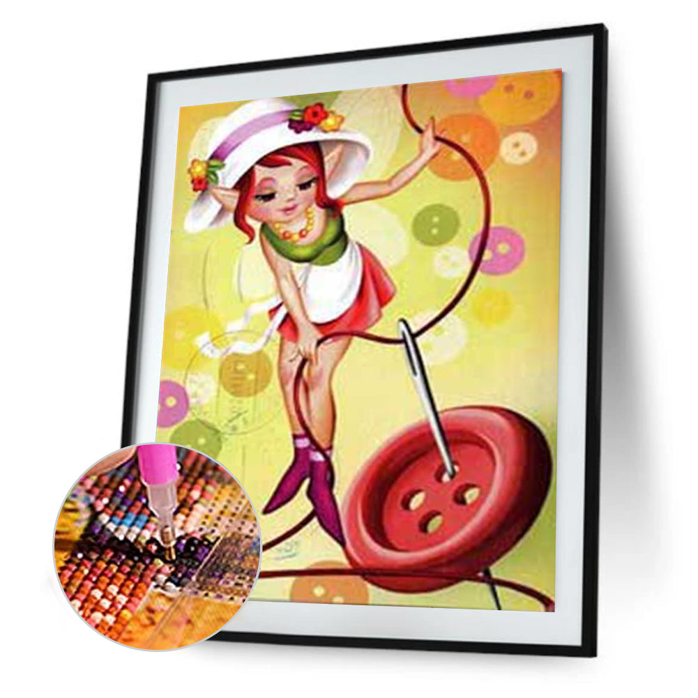 Sewing Fairy - Full Round Drill Diamond Painting 30*40CM