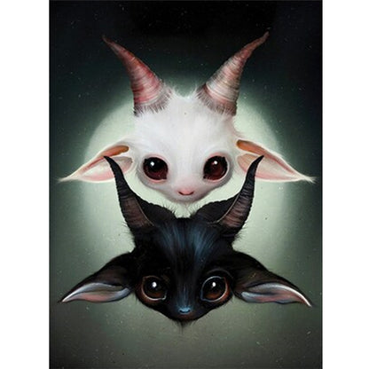 Black And White Goat - Full Round Drill Diamond Painting 40*50CM