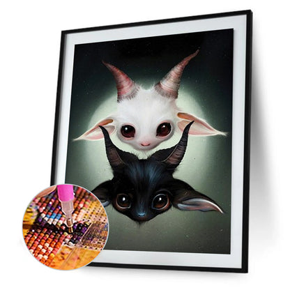 Black And White Goat - Full Round Drill Diamond Painting 40*50CM