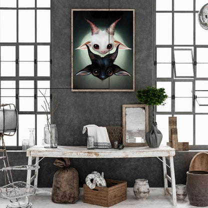 Black And White Goat - Full Round Drill Diamond Painting 40*50CM
