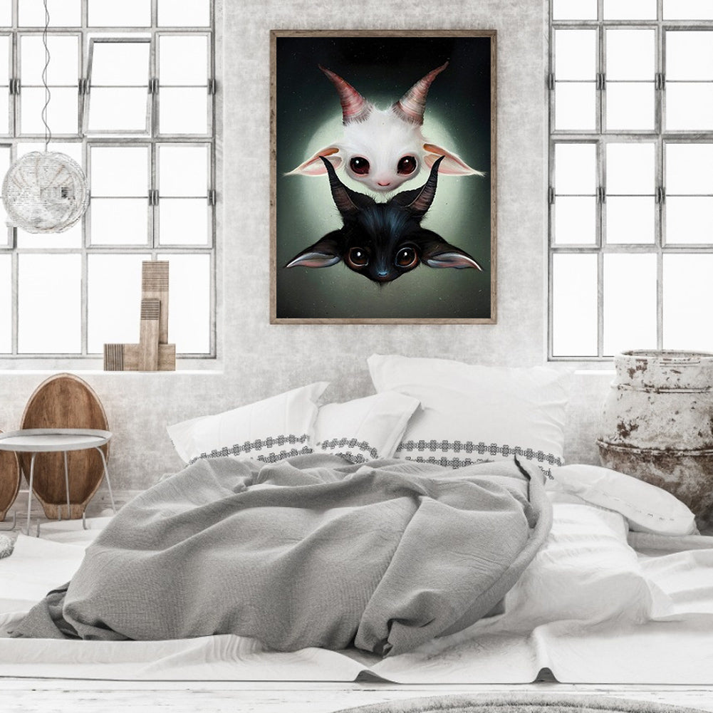 Black And White Goat - Full Round Drill Diamond Painting 40*50CM