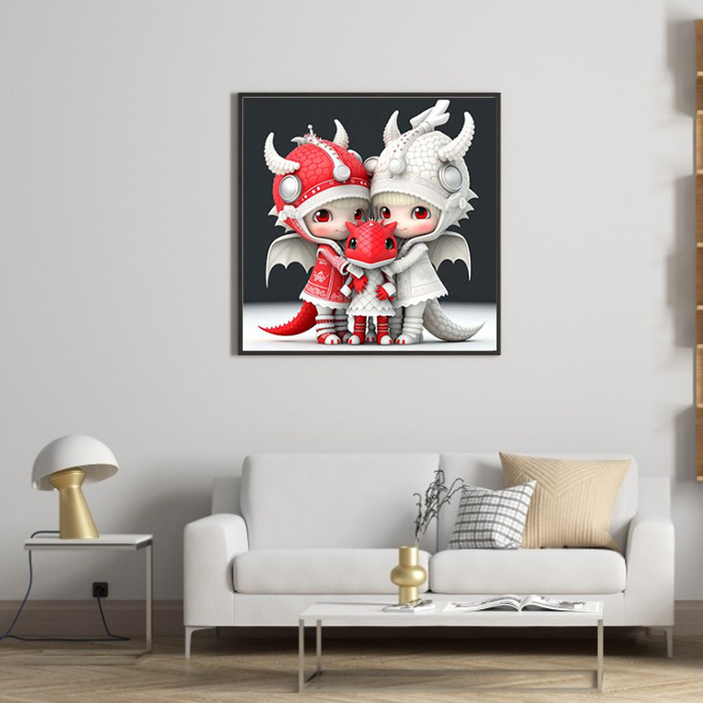 Pterosaur Family - Full Round Drill Diamond Painting 30*30CM