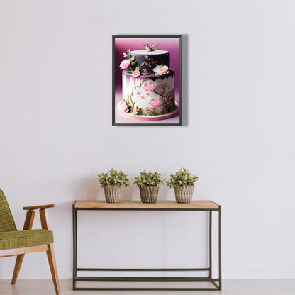 Floral Landscape Cake - Full Round Drill Diamond Painting 30*40CM