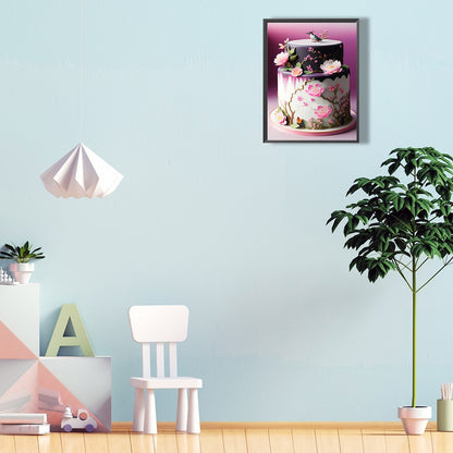 Floral Landscape Cake - Full Round Drill Diamond Painting 30*40CM