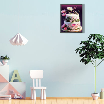 Floral Landscape Cake - Full Round Drill Diamond Painting 30*40CM