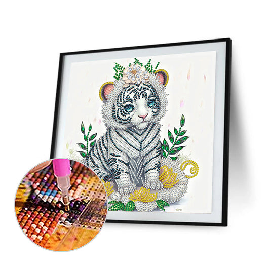 Comic Version Of The Zodiac Tiger - Special Shaped Drill Diamond Painting 30*30CM