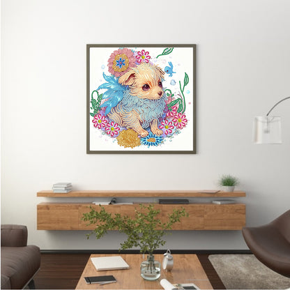 Comic Version Zodiac Dog - Special Shaped Drill Diamond Painting 30*30CM