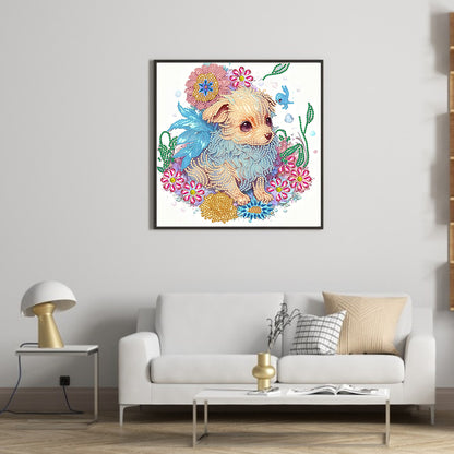 Comic Version Zodiac Dog - Special Shaped Drill Diamond Painting 30*30CM