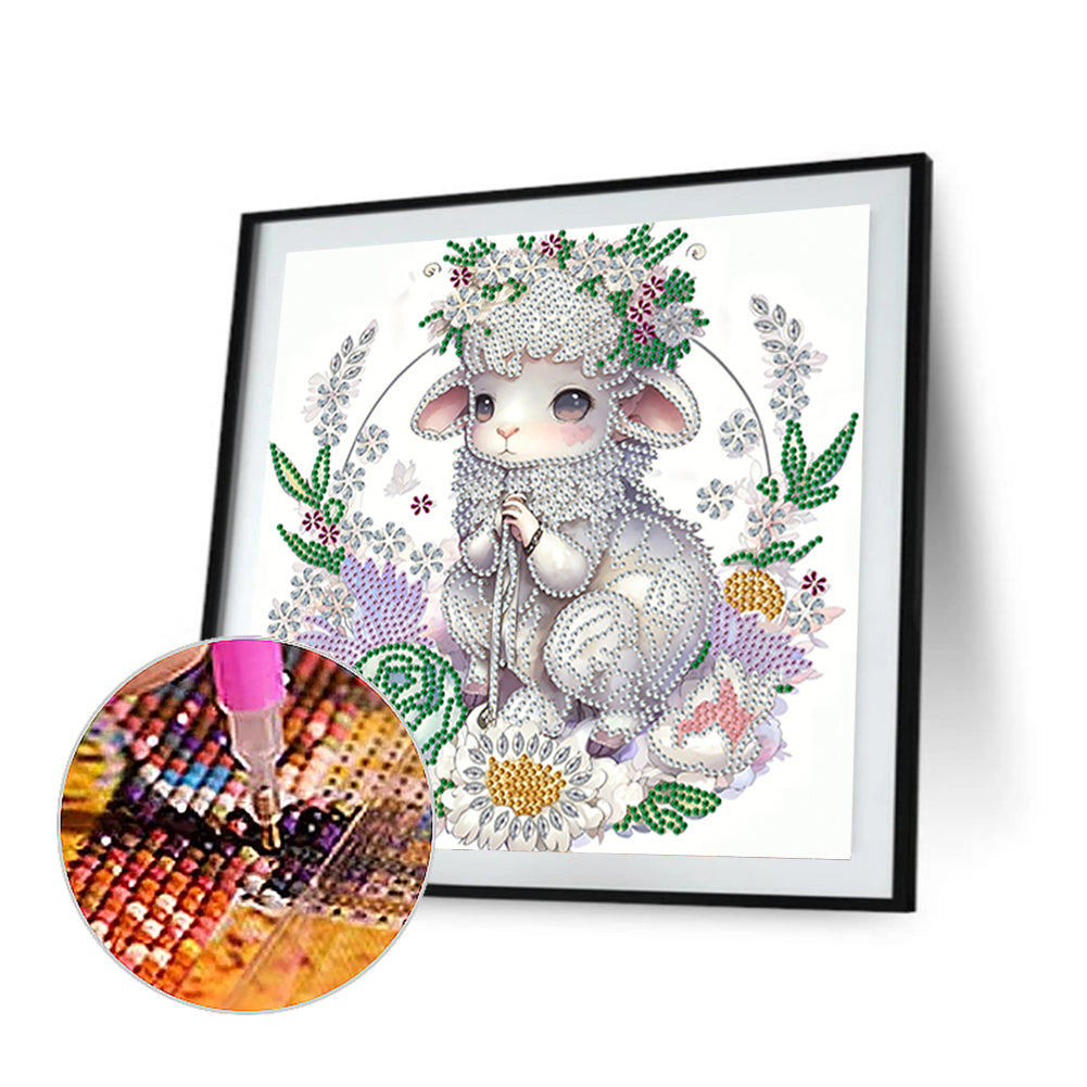 Comic Version Of The Zodiac Sheep - Special Shaped Drill Diamond Painting 30*30CM