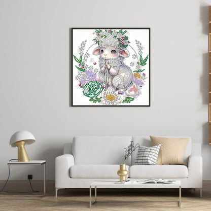 Comic Version Of The Zodiac Sheep - Special Shaped Drill Diamond Painting 30*30CM