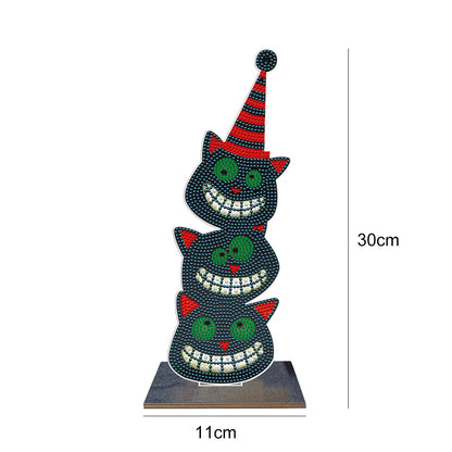 DIY Crystal Diamond Ornament Art Crafts Wooden Cartoon Home Decoration Kids Gift