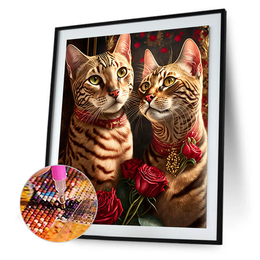 Exquisite Black Cat - Full Round Drill Diamond Painting 30*40CM
