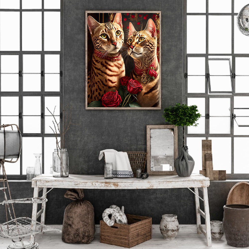 Exquisite Black Cat - Full Round Drill Diamond Painting 30*40CM