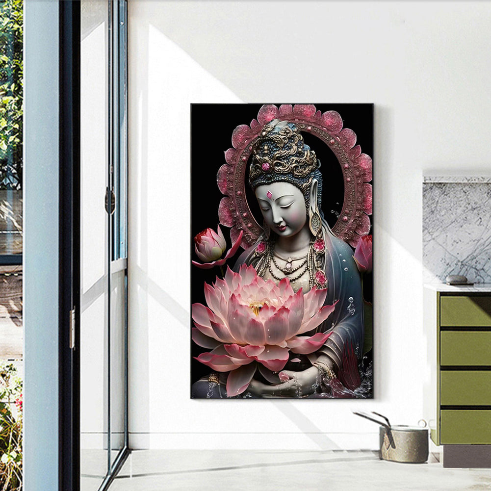 Buddhist Lotus Avalokitesvara - Full Round Drill Diamond Painting 40*60CM