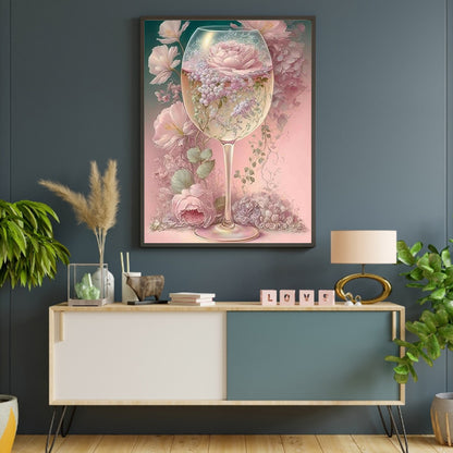 Flower Crystal Cup - Full Round Drill Diamond Painting 30*40CM