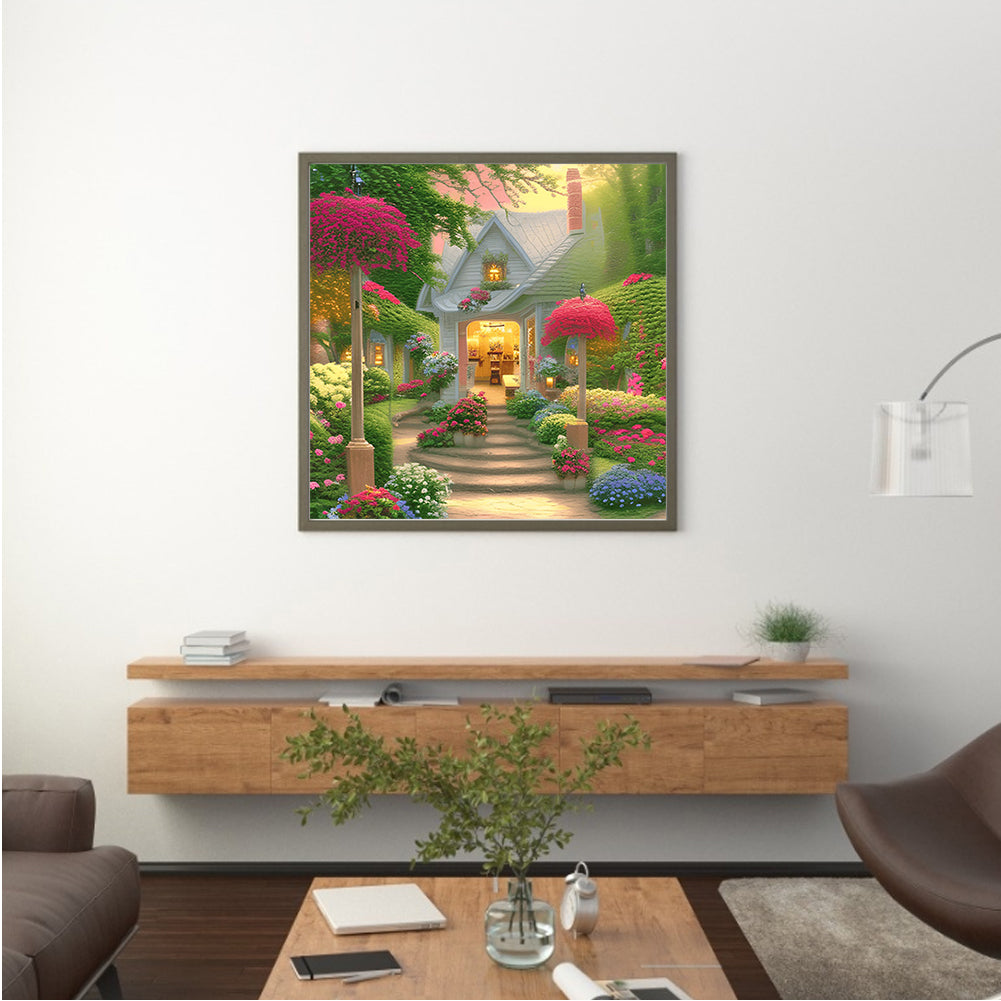 Flower Shop Entrance - Full Round Drill Diamond Painting 40*40CM