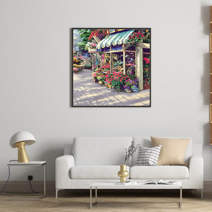 Flower Shop Entrance - Full Round Drill Diamond Painting 40*40CM