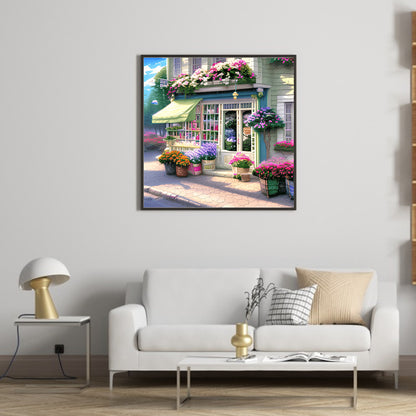 Flower Shop Entrance - Full Round Drill Diamond Painting 40*40CM