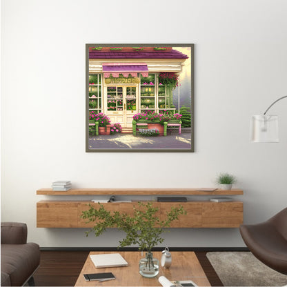 Flower Shop Entrance - Full Round Drill Diamond Painting 40*40CM