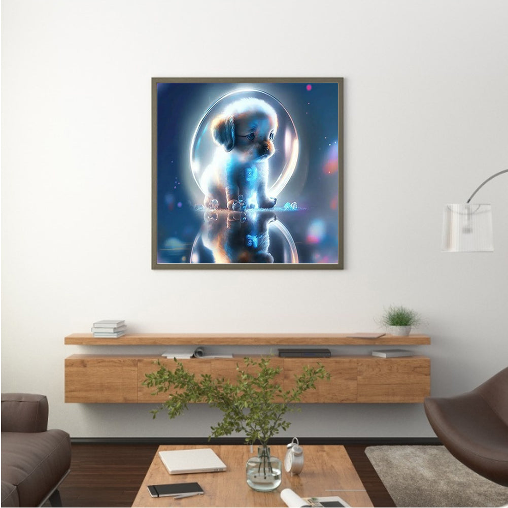 Dreamy Cartoon Puppy Crystal Ball - Full Round Drill Diamond Painting 30*30CM